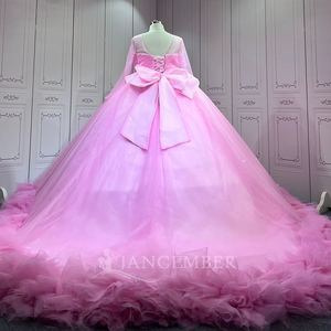 Vestido de Quinceañera LSUMU157 Pretty Pink Princess 15, Vestido de Gala con Cuentas y Volantes de Lujo, Cintura Natural, para Graduación y Fiesta - Product Image 5