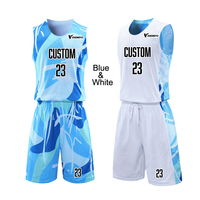 Maillot et short de basketball réversibles personnalisés par sublimation OEM pour hommes – Tenue de basketball à séchage rapide pour l'entraînement et l'équipe