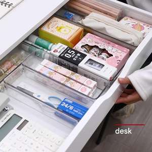 Organisateurs de tiroirs polyvalents en plastique transparent de 4 tailles pour le rangement des ustensiles de cuisine et des meubles de salle de bain Bacs de rangement sûrs pour les aliments - Product Image 6