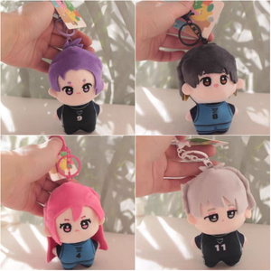 4 unids/lote 10cm Anime lindo peluche periférico Liga de fútbol Striker juguete de peluche colgante llavero muñeca-F - Product Image 2