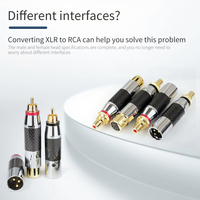 Adaptateur professionnel XLR vers RCA convertisseur Audio équilibré plaqué or en Fiber de carbone pour l'enregistrement en Studio équipement DJ Home cinéma