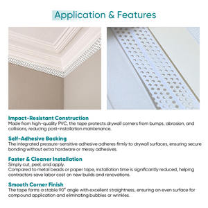 Bande de protection d'angle autocollante en <span class=keywords><strong>PVC</strong></span> résistante à l'usure pour plinthes et murs en plaques de plâtre - Product Image 5