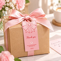 Rouleaux d'autocollants de remerciement à nœud papillon et motif rose, adhésifs décoratifs pour emballage cadeau, motif floral rose mignon, vente en gros