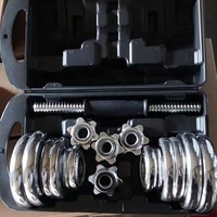 Set de Mancuernas Ajustables de Combinación con Peso Libre Cromado para Gimnasio
