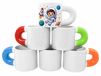 Mug à café en céramique blanc de 330 ml, écologique, vierge pour sublimation, avec logo personnalisé, revêtement pour presse à chaud, promotion par sublimation