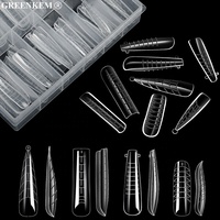 96 pièces cristal Nail Art forme ensemble Extension rapide Gel couverture complète conseils avec échelle marquages 4 modèles naturel bricolage faux ongles