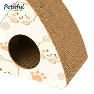 Mainan Interaktif Terowongan Penggaruk Kucing Bentuk Segitiga dari Karton, Penggaruk Kucing dari Kardus, Logo Kustom OEM, Mainan Hewan Peliharaan - Product Image 4