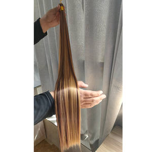 Rambut Sintetis Custom Bulk Silky Bone Straight untuk Kepang Crochet Ekstensi Rambut <span class=keywords><strong>150g</strong></span>/bundel - Product Image 1