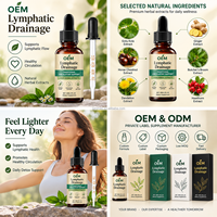 Gouttes de drainage lymphatique pour adultes, marque privée OEM, extrait d'herbes liquide oral, soutien circulatoire et immunitaire, complément alimentaire 60ml