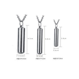 Evcil Hayvan Kedi Köpek Kremasyon Urn Kolye Paslanmaz Çelik Gümüş Kaplama Minimalist Parfüm Kolye Kolye Anıt Külleri Saklama - Product Image 2