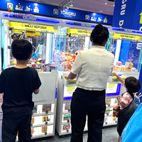 Machine à griffes pour peluches avec 9 grilles d'affichage, Centre de divertissement, Prise en charge de motifs personnalisés, Système de paiement par pièces, billets et cartes de crédit