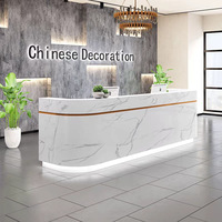 Meubles de bureau en gros, bureau de réception moderne minimaliste blanc laqué, comptoir de réception, comptoir de bar avant pour studio d'influenceurs