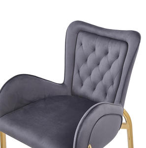 Juego de 2 Sillas de Bar Ajustables en Altura con Patas Doradas y Reposapiés, Sillas de Terciopelo con Brazos para Comedor y Sala de Estar - Product Image 4