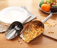 Pelle à fond plat pelle à glace en acier inoxydable épaissi riz thé nourriture farine pop-corn graines de melon pelle multifonctionnelle