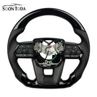 Volant sport en cuir et fibre de carbone pour Toyota Land Cruiser LC79 LC76 LC70 LC300 GR 2008-2021 Style M Tout Noir