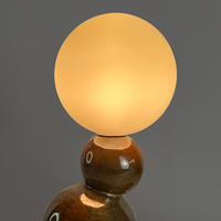 Lampe de table électrique LED au design moderne et simple en céramique avec base d'ampoule G9, abat-jour marron, décoration d'intérieur