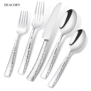 Silver Stainless Steel Bevelling Handle Cutlery Modern Style Silver Flatware