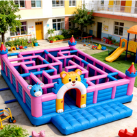 Jeux sportifs de labyrinthe pour activités de plein air et team building, grand parcours d'obstacles gonflable, labyrinthe gonflable pour enfants