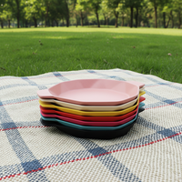 Assiettes de fête réutilisables en bambou sans BPA, motif uni, vaisselle incassable, assiette de présentation pour dîner et service de mariage
