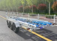 Remorque de bateau lourd taille 33 pieds remorque de bateau en aluminium à trois essieux couchettes en poly adaptées aux bateaux de taille moyenne à grande en vente