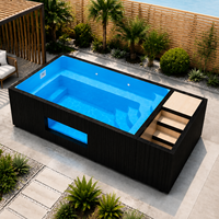 Piscine en fibre de verre personnalisable, piscine hors sol modulaire avec escalier