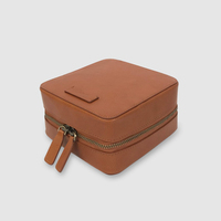 Organisateur de sac de voyage, boîtier en cuir vintage à fermeture éclair, boîte électronique de rangement de bijoux, organisateur de sacs
