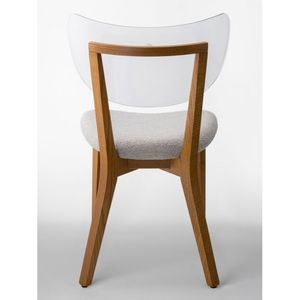 Moderna sedia in legno trasparente in legno rovere macchiato frassino monoblocco tessuto bouclé-sabbia-SURI legno per salotti modello SRIVL033 - Product Image 4