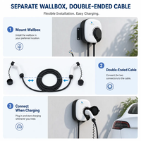 Nouvelle borne de recharge murale pour véhicules électriques 7 kW, type 2, monophasé, AC 230 V, affichage LED, IP65, certifiée CE TUV, garantie 1 an