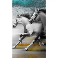 Kunst Wand rahmen angepasst Diy moderne Tiere laufen Pferde Kristall malerei für Haus dekor Ölgemälde