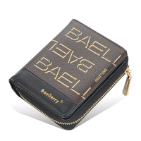 BAELLERRY Dompet Louis untuk Wanita, Dompet Pendek Retro Multifungsi, Dompet Ponsel Ritsleting, Tempat Kartu Desainer Mewah