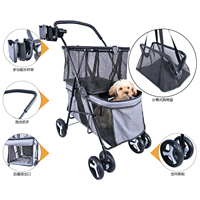 Offre Spéciale Poussette Portable Pliante Double Couche pour Animaux de Compagnie pour Chats et Chiens en Plein Air Grande Capacité Facile à Stocker Fournitures pour Animaux de Compagnie