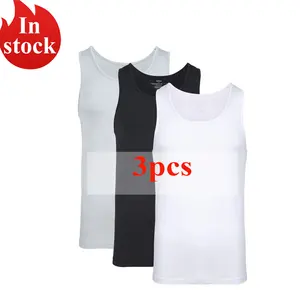  Soft Crew Neck Tank Top 3 Pack Men'S Bamboo Rayon White Undershirts