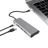 Ventes chaudes USB3.0 alliage d'aluminium USB voiture Hub Expansion Dock ruban produit Design industriel Usb Pro Hub pour ordinateur portable PC SD TF Type