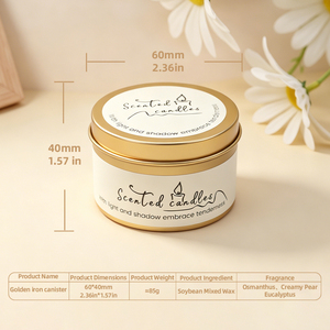 Vela Aromática de Estaño Dorado, Regalo de Boda, Regalo de Cumpleaños, Regalo Festivo, Estilo Clásico, Hecho a Mano, Natural, de Larga Duración - Product Image 4