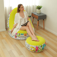 Canapé gonflable d'extérieur, canapé d'air de camping, fauteuil inclinable portable gonflable avec repose-pieds, mobilier de camping léger