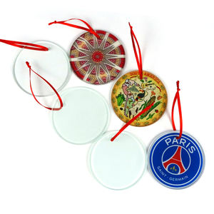 Ornamenti Grezzi Stampabili in Vetro Piatto per Sublimazione 3 Pollici, Forma Rotonda Trasparente 80mm, Decorazione Natalizia in Vetro Temperato Trasparente - Product Image 4