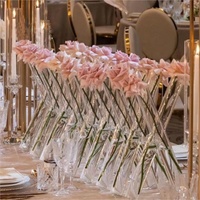 HY Vente en gros Banquet Événements Vase à fleurs cylindrique en verre moderne Pièce maîtresse pour table de mariage
