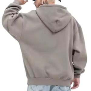 เสื้อฮู้ดดี้ผู้ชายทรงโอเวอร์ไซส์ พร้อมเชือกผูกแบบ DTM ชายเสื้อแบบริบ - เสื้อฮู้ดดี้ผ้าฝ้าย - Product Image 3