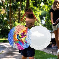 GLK Envío GRATUITO desde Almacén en EE. UU. Moderno Giratorio de Viento Colgante con Acabado Brillante, Impermeable, para Sublimación, de Metal, de 8/10 Pulgadas, Adorno de Jardín