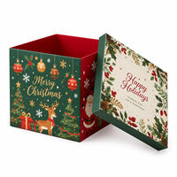Weihnachts-Geschenkbox Luxuriöse Feiertagsverpackung mit Deckel Überraschungsbox für Süßigkeiten Schokolade Geschenkkarte