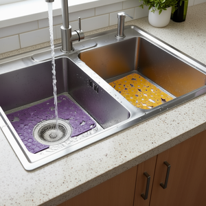 Lot de 10 tapis de protection pour évier, motif de fleurs violettes et jaunes, pour cuisine - Product Image 3