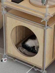 Birch Marine Board Smooth-ribbed <strong>cat</strong> Bed Cabinet, Pet <strong>cat</strong> Bed, <strong>cat</strong> Den, Movable Side Table, Pet Storage Cabinet, <strong>cat</strong> House - Product Image 3