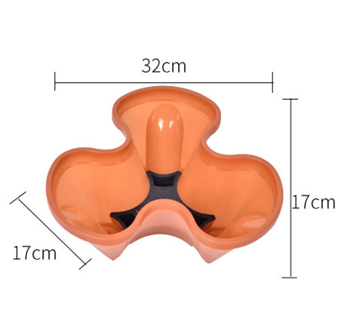 Orange three-petal flower pot