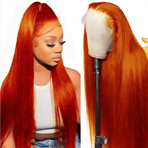 Perruques Letsfly 10A couleur gingembre, cheveux humains, lace front, perruque colorée 13x4 pour femmes noires, perruque Deep Wave 100% cheveux humains, vente en gros - Product Image 1