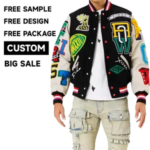 Low Price Hot Sale Custom Logo Bomber Jacket Plus Size Varsity Jackets Custom For Men