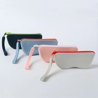 Étui à lunettes en silicone personnalisé avec logo, pochette portable pour lunettes de soleil, sac de rangement pour lunettes, étui de protection fin pour lunettes de soleil pour hommes et femmes