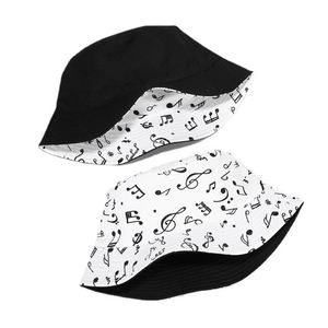 Chapeau de soleil d'été double face anti-UV Azov-yt pour couple, style graffiti, avec poche de rangement intégrée - Product Image 3
