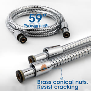 Conjunto de ducha moderno con rociador de lluvia y de mano, cromado, con función de limpieza para adultos - Product Image 2