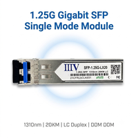 Émetteurs-récepteurs optiques à fibre monomode SFP 1.25G 20km 1310nm avec connecteur LC duplex, garantie de 3 ans