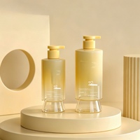 Bouteille en plastique PET vide avec pompe, 300 ml, 500 ml, couleur personnalisée, logo, emballage cosmétique pour shampoing, gel douche